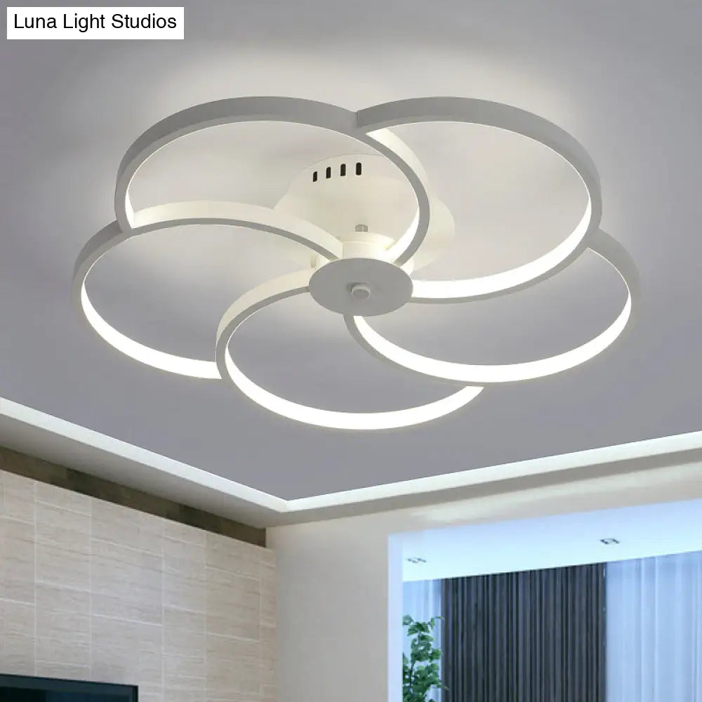 Modern Flushmount Floweret Led Ceiling Light Fixture 18’/21.5’/32’ Metal Design In Warm/White