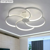 Modern Flushmount Floweret Led Ceiling Light Fixture 18’/21.5’/32’ Metal Design In Warm/White