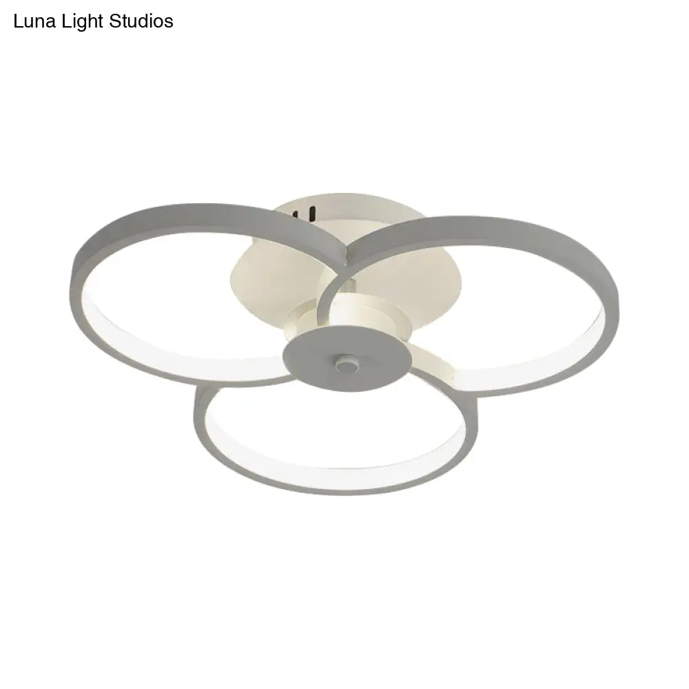 Modern Flushmount Floweret Led Ceiling Light Fixture 18’/21.5’/32’ Metal Design In Warm/White