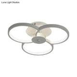 Modern Flushmount Floweret Led Ceiling Light Fixture 18’/21.5’/32’ Metal Design In Warm/White