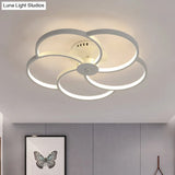 Modern Flushmount Floweret Led Ceiling Light Fixture 18’/21.5’/32’ Metal Design In Warm/White
