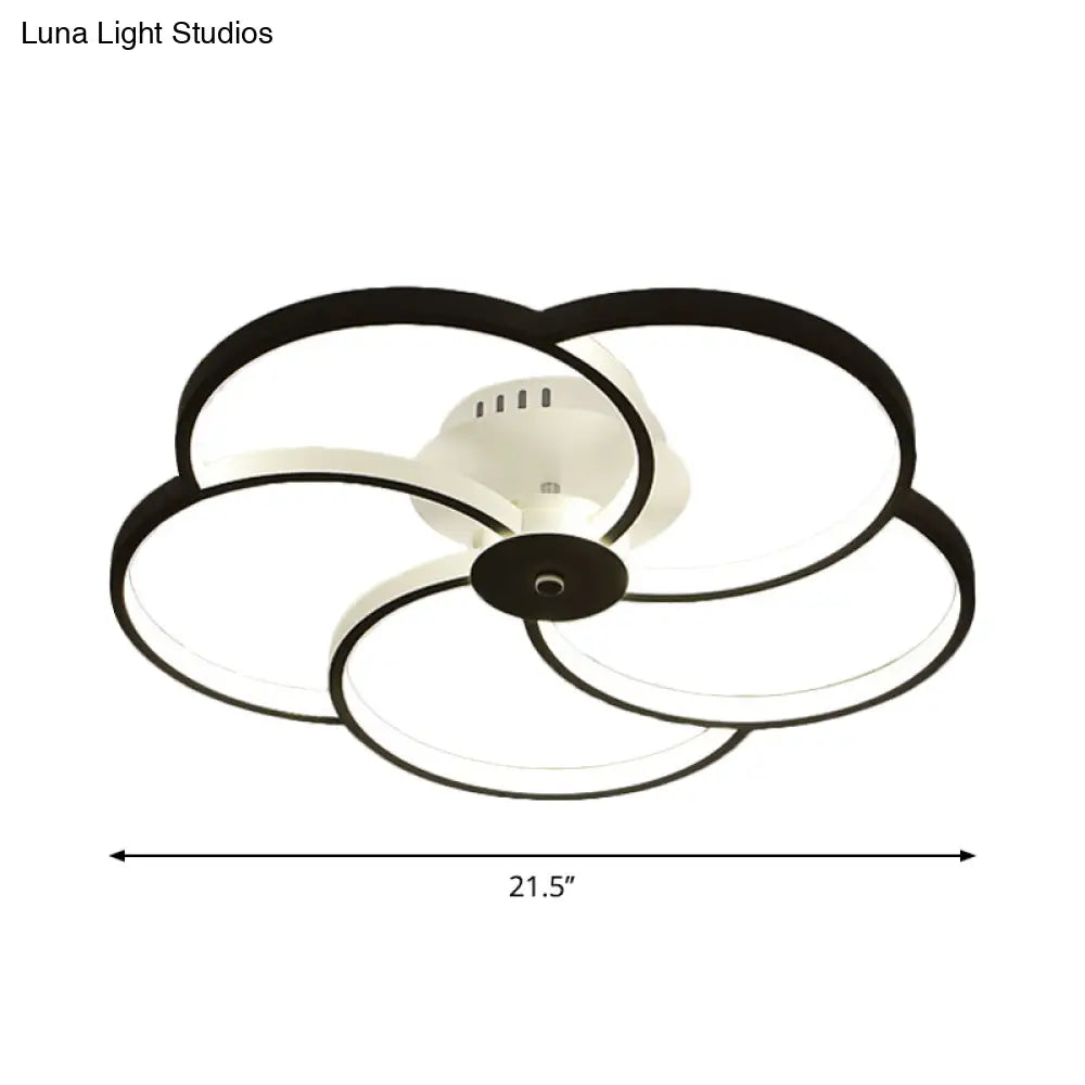 Modern Flushmount Floweret Led Ceiling Light Fixture 18’/21.5’/32’ Metal Design In Warm/White