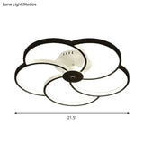 Modern Flushmount Floweret Led Ceiling Light Fixture 18’/21.5’/32’ Metal Design In Warm/White