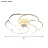 Modern Flushmount Floweret Led Ceiling Light Fixture 18’/21.5’/32’ Metal Design In Warm/White