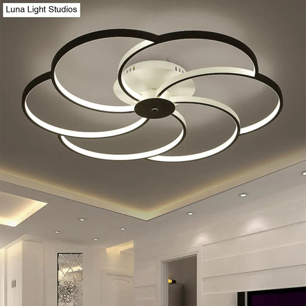 Modern Flushmount Floweret Led Ceiling Light Fixture 18’/21.5’/32’ Metal Design In Warm/White