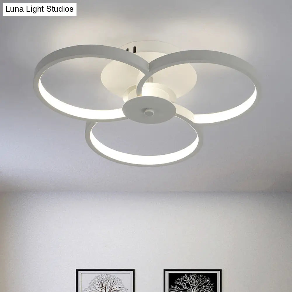 Modern Flushmount Floweret Led Ceiling Light Fixture 18’/21.5’/32’ Metal Design In Warm/White