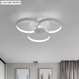 Modern Flushmount Floweret Led Ceiling Light Fixture 18’/21.5’/32’ Metal Design In Warm/White