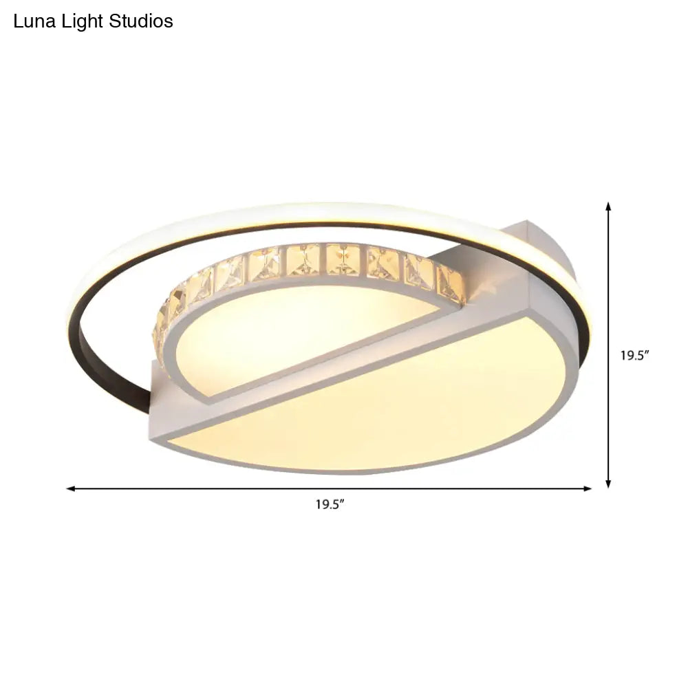 Modern Flushmount Led Ceiling Light In White - Ideal For Living Room