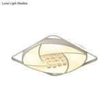 Modern Flushmount Led Light With Acrylic And Crystal Accents - Available In 16.5’ 20.5’ Widths