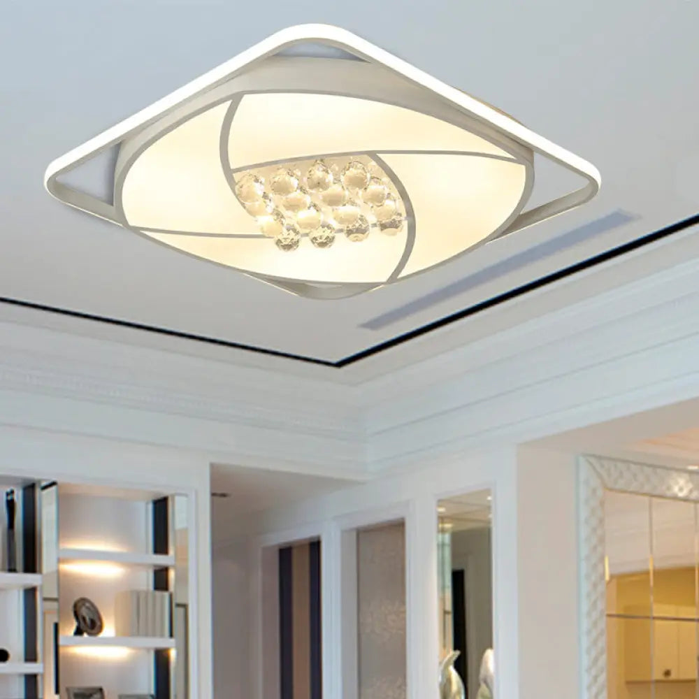 Modern Flushmount Led Light With Acrylic And Crystal Accents - Available In 16.5’ 20.5’ Widths