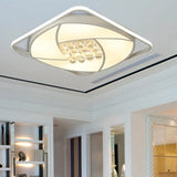 Modern Flushmount Led Light With Acrylic And Crystal Accents - Available In 16.5’ 20.5’ Widths