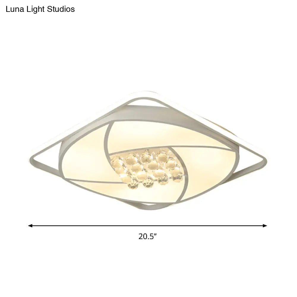 Modern Flushmount Led Light With Acrylic And Crystal Accents - Available In 16.5’ 20.5’ Widths