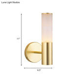 Modern Frosted Glass Wall Lamp With Gold Led
