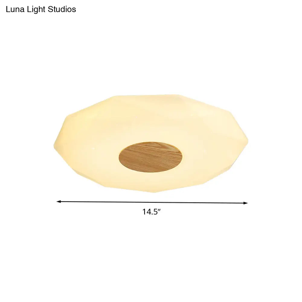 Modern Geometric Acrylic Flush Mount Led Light - 14.5’/18.5’/22.5’ W Warm/White/3 Color Options