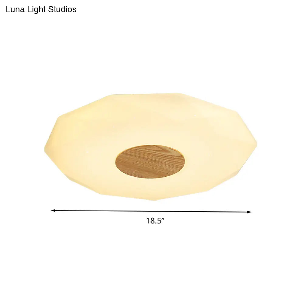 Modern Geometric Acrylic Flush Mount Led Light - 14.5’/18.5’/22.5’ W Warm/White/3 Color Options