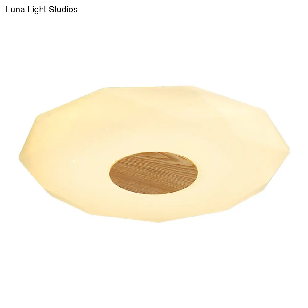 Modern Geometric Acrylic Flush Mount Led Light - 14.5’/18.5’/22.5’ W Warm/White/3 Color Options