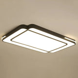 Modern Geometric Acrylic Led Ceiling Light For Living Room - Black Flush Fixture