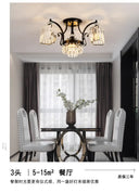 Modern Geometric Ceiling Mounted Fixture With Crystal Rods And 3 Black Flush Lights In White