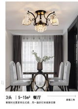 Modern Geometric Ceiling Mounted Fixture With Crystal Rods And 3 Black Flush Lights In White