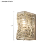 Modern Geometric Clear Crystal Led Wall Sconce - 1 Bulb Living Room Lighting Fixture