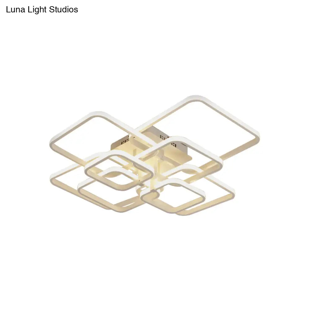 Modern Geometric Flush Light Acrylic Led Ceiling - 4/6/8 Lights Warm/White