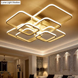 Modern Geometric Flush Light Acrylic Led Ceiling - 4/6/8 Lights Warm/White