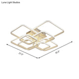Modern Geometric Flush Light Acrylic Led Ceiling - 4/6/8 Lights Warm/White
