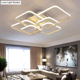 Modern Geometric Flush Light Acrylic Led Ceiling - 4/6/8 Lights Warm/White