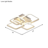 Modern Geometric Flush Light Acrylic Led Ceiling - 4/6/8 Lights Warm/White