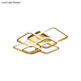 Modern Geometric Flush Light Acrylic Led Ceiling - 4/6/8 Lights Warm/White