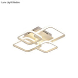 Modern Geometric Flush Light Acrylic Led Ceiling - 4/6/8 Lights Warm/White
