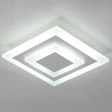 Modern Geometric Flush Mount Led Ceiling Light - Acrylic Corridor Fixture White / Square Plate
