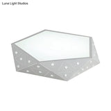 Modern Geometric Flushmount Nordic Led Light - Crystal Accents Black/White 16’/19.5’ Wide