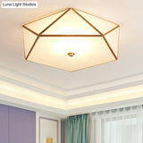 Modern Geometric Glass Flush Mount Chandelier - 3 Heads Ceiling Light Fixture For Living Room