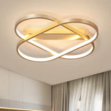 Modern Geometric Led Ceiling Lamp In Gold - Metallic Flush Mount Bedroom Light Fixture