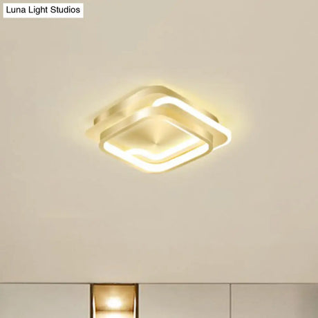 Modern Geometric Led Ceiling Light Fixture For Hallway - Minimalist Acrylic Design