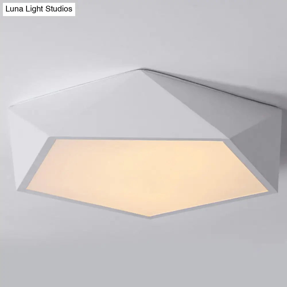 Modern Geometric Led Flush Mount Ceiling Light With Macaroon Style For Hallway And Bedroom