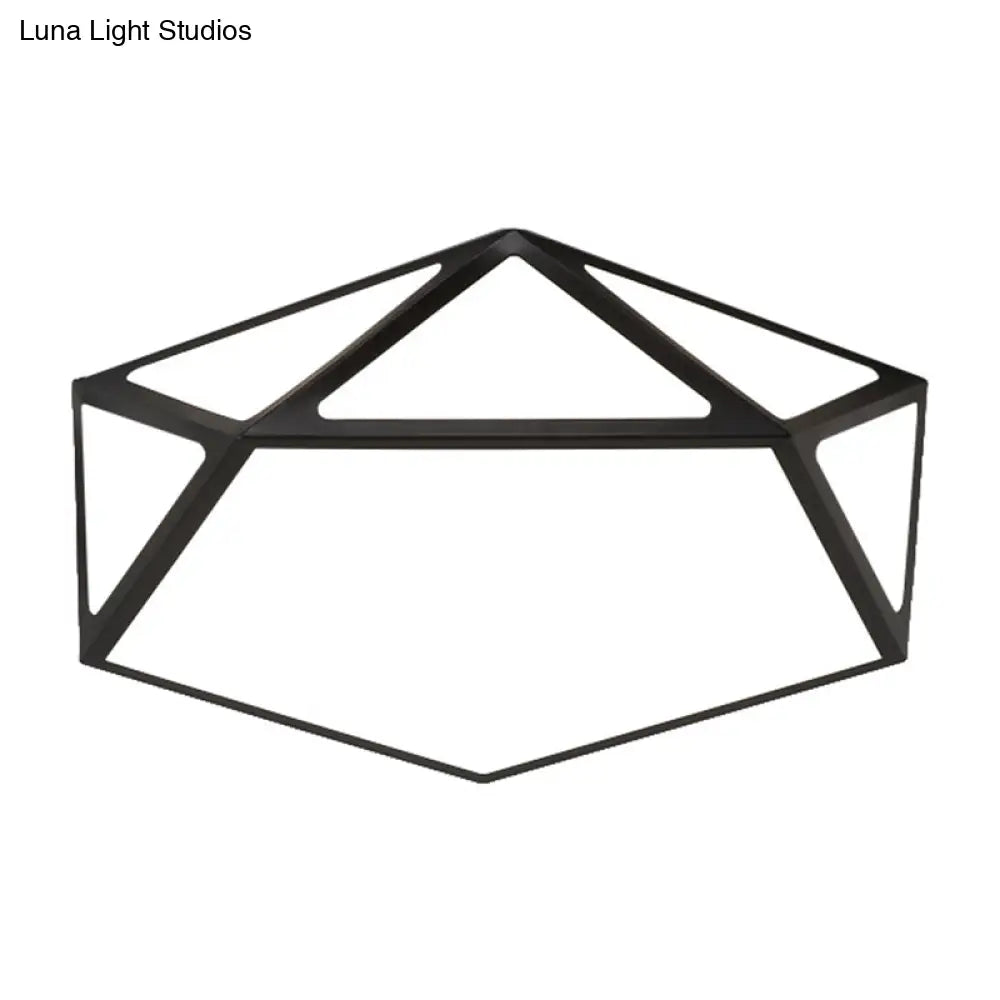 Modern Geometric Led Flush Mount Ceiling Light With Macaroon Style For Hallway And Bedroom