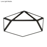 Modern Geometric Led Flush Mount Ceiling Light With Macaroon Style For Hallway And Bedroom