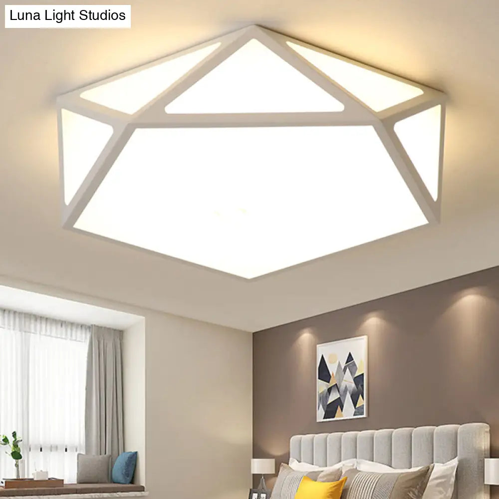 Modern Geometric Led Flush Mount Ceiling Light With Macaroon Style For Hallway And Bedroom