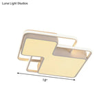 Modern Geometric Led Flush Mount Lamp In Black/White - 18’/21.5’ W Silica Gel Close To Ceiling