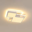 Modern Geometric Led Flush Mount Lamp In Black/White - 18’/21.5’ W Silica Gel Close To Ceiling