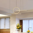 Modern Geometric Led Pendant Light In Black/Gold Warm/White Illumination - Ideal For Kitchen