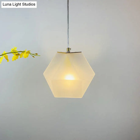 Modern Geometric Pendant Light: White/Smoke Grey/Rose Gold Glass | Stylish Dining Room Ceiling Hang