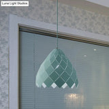 Modern Geometric Splicing Pendant Light - Nordic Metal 1-Light Pink/Yellow/Green Hanging Fixture