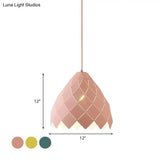 Modern Geometric Splicing Pendant Light - Nordic Metal 1-Light Pink/Yellow/Green Hanging Fixture