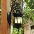 Modern Geometric Wall Sconce With Black Finish And White Glass For Country Garden