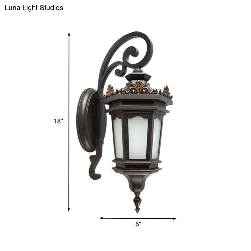 Modern Geometric Wall Sconce With Black Finish And White Glass For Country Garden