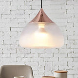 Modern Glass 1-Light Chrome/Gold/Rose Gold Hanging Pendant Light - Stout Design Rose