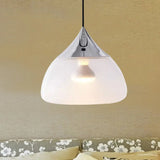 Modern Glass 1-Light Chrome/Gold/Rose Gold Hanging Pendant Light - Stout Design Chrome